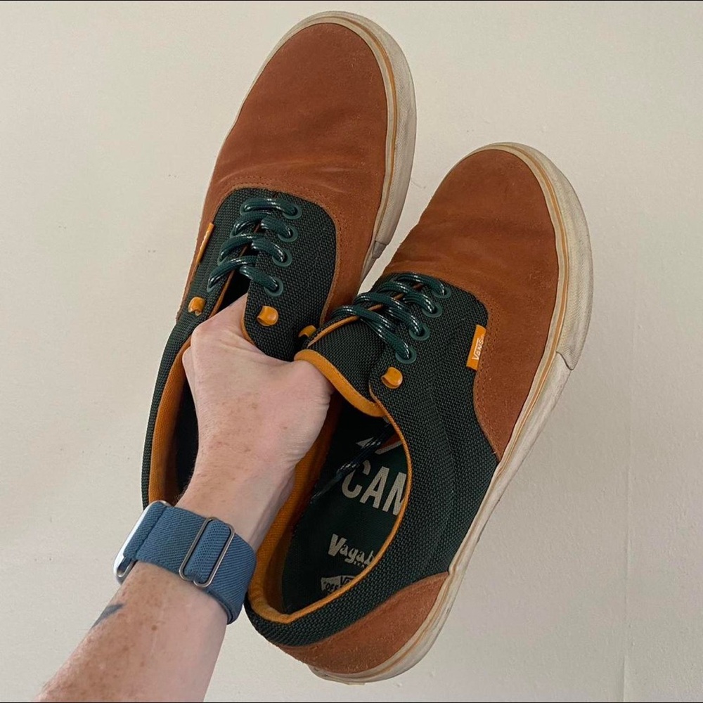 RARE men’s size 10 Vans c Vagabond Safe Camp, 2013 Hobo Daze, blue and orange